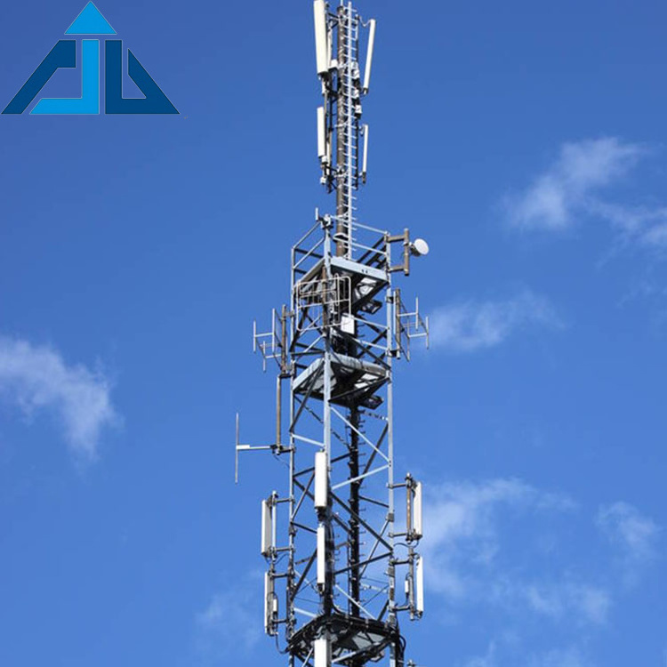 Single pipe telecommunication high quality steel monopole antenna tower