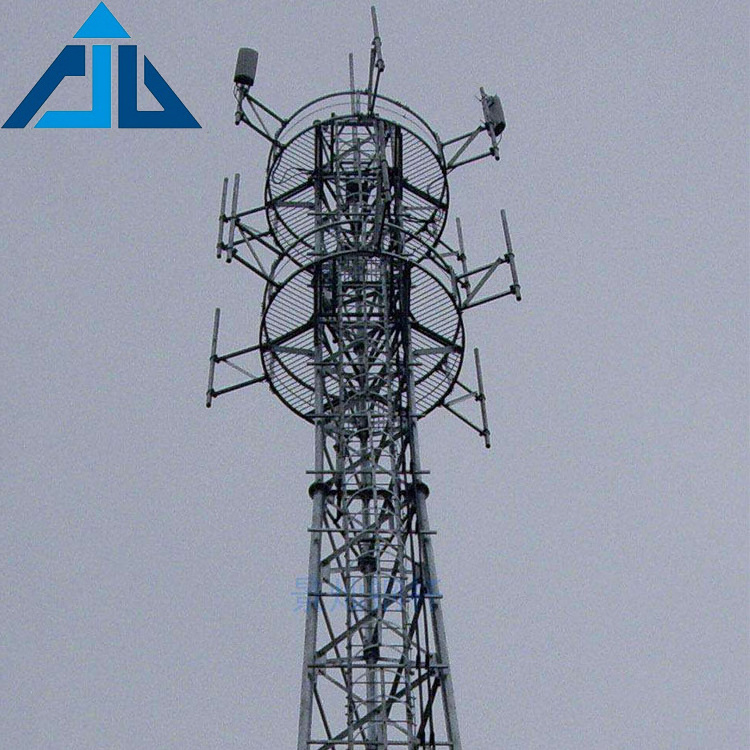 Single pipe telecommunication high quality steel monopole antenna tower