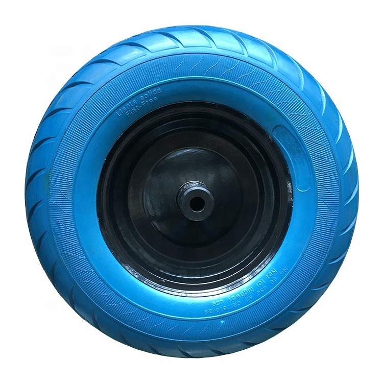 construction hand trolley wheel 4.80/4.00-8 solid PU foam tire made in china