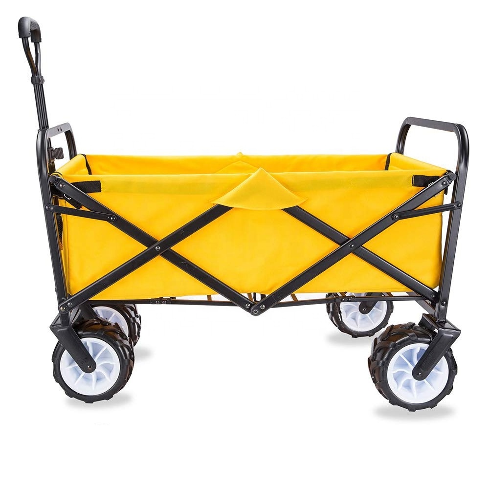 Outdoor Utility Foldable Camping Wagon Garden Park Portable Beach Trolley Cart  Folding Wagon