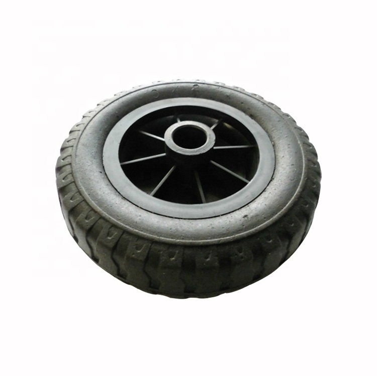 6 inch solid crumb rubber caster wheel complete with spoke colored rim