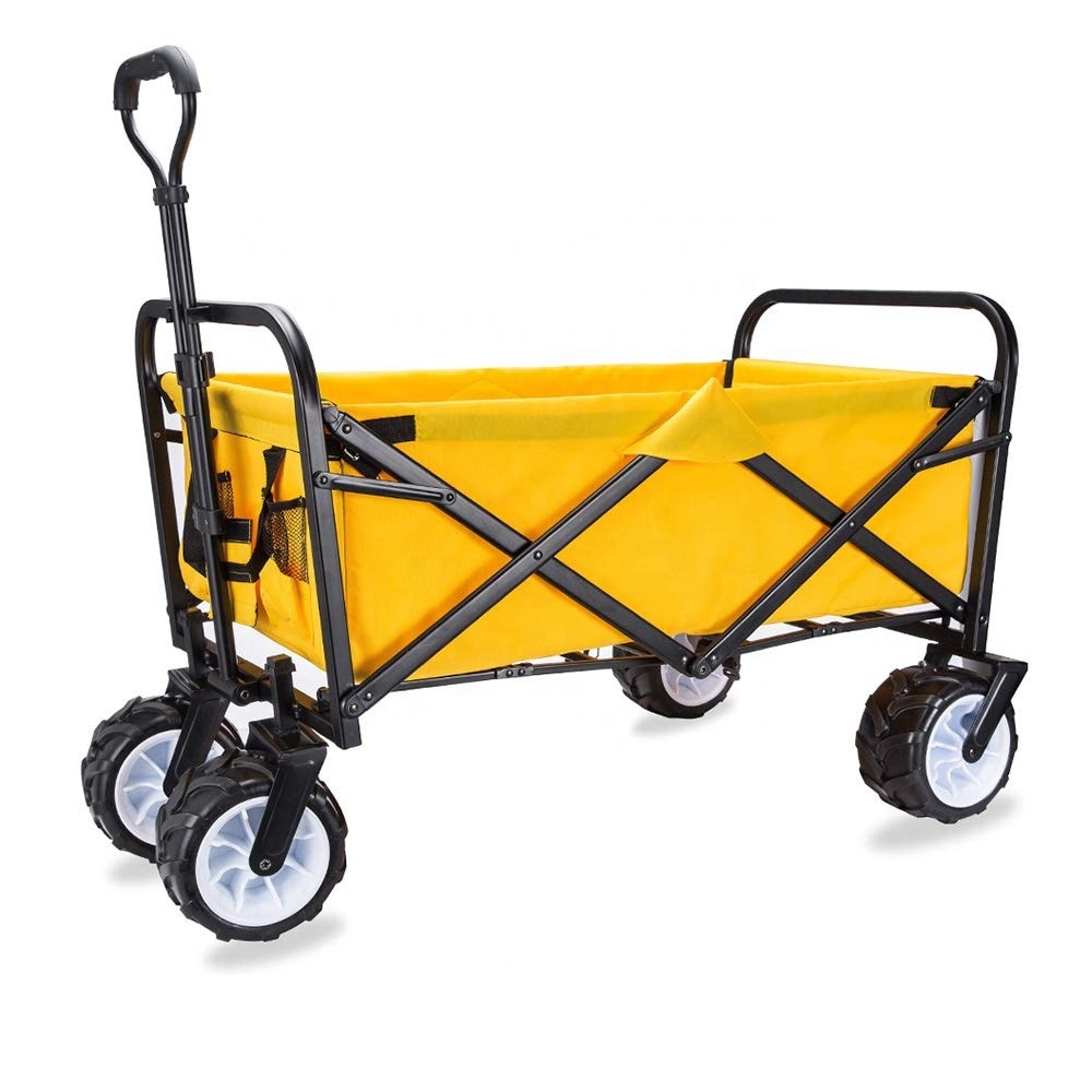 Outdoor Utility Foldable Camping Wagon Garden Park Portable Beach Trolley Cart  Folding Wagon