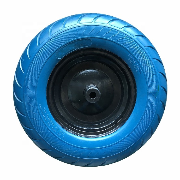 construction hand trolley wheel 4.80/4.00-8 solid PU foam tire made in china