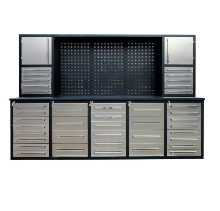 Hot sell Cold rolled steel plate powder coated workshop workbench custom metal tool box tool bench chest with drawers