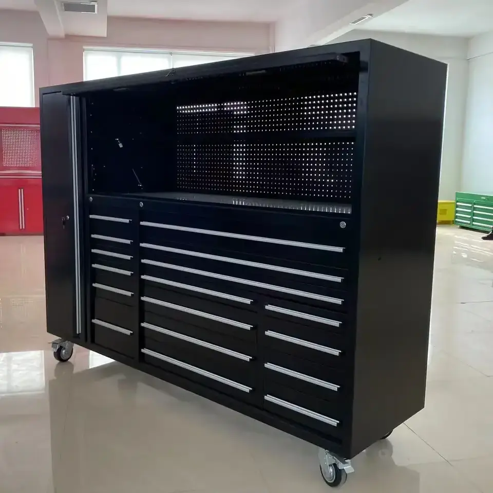 Tool Cabinet  LS-2200 Qingdao 1.0mm 1.2mm 1.5mm Store Cold Rolled Steel Workbench Silver Snap on Tool Box Rolling Tool Chest