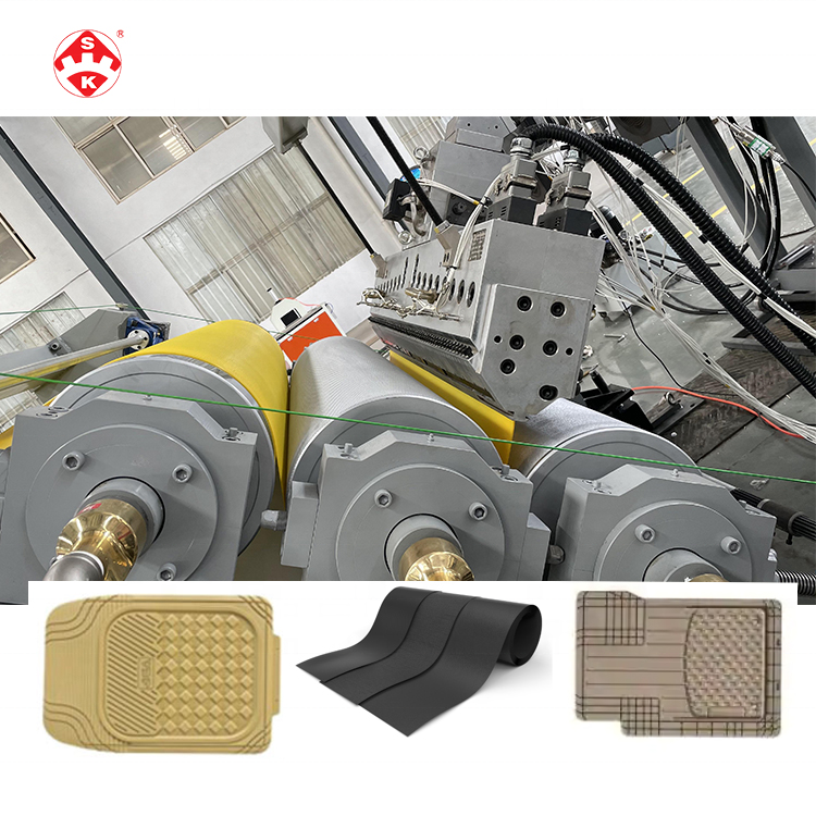 Plastic TPE/TPO Car Floor Foot Mat Heat forming Extruder Making Machine/ rubber processing machinery production Line