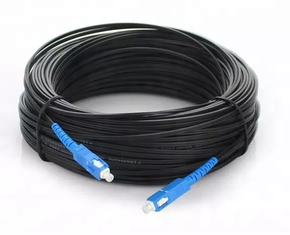 SC-SC Leather Cord Jumper Indoor Outdoor FTTH Flat Optic Cable Single-Mode Patch Cord with Connector