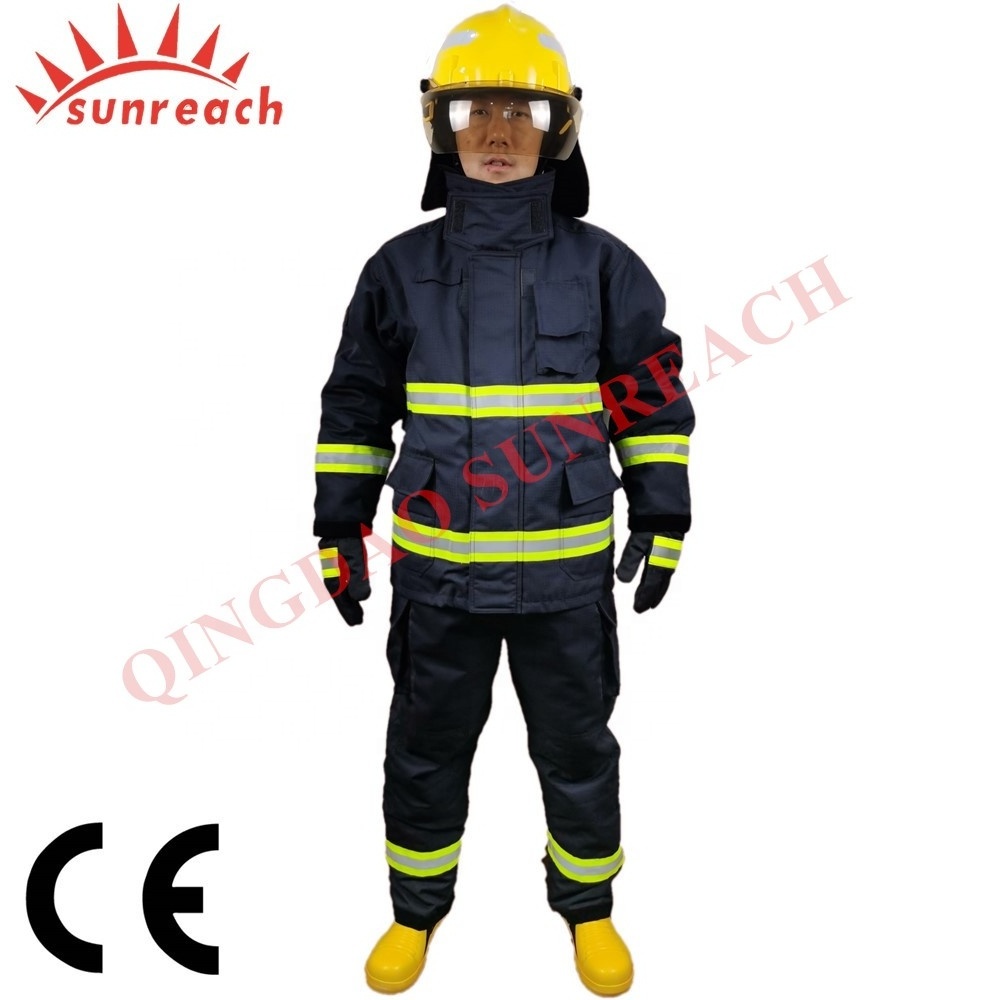 OEM CE certification boiler suit fire customized fireman durable cheap costume fire fighting suit