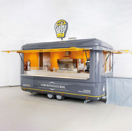 Popular modern design Street foodtruck Container chicken rotisserie grill mobile food truck trailer fast food carts