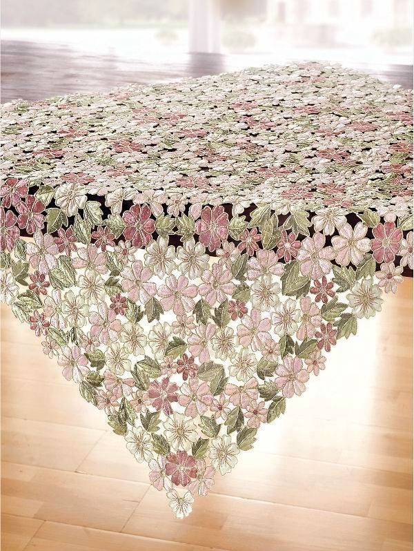 satin cutwork table cloth