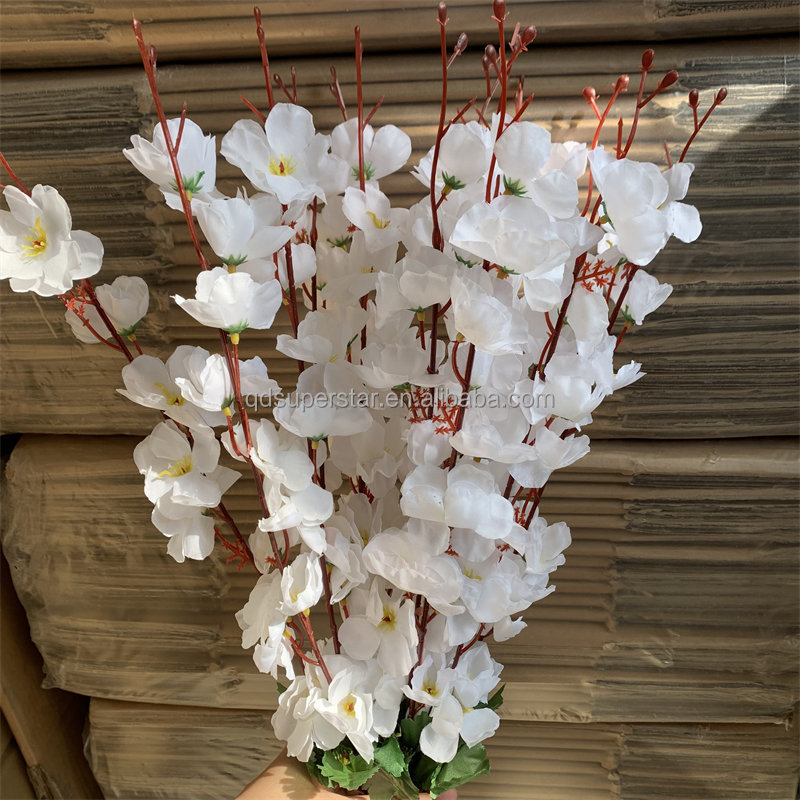 A-106 Super Star living room decoration interior decoration 9forks artificial peach blossom branches cherry blossoms flowers