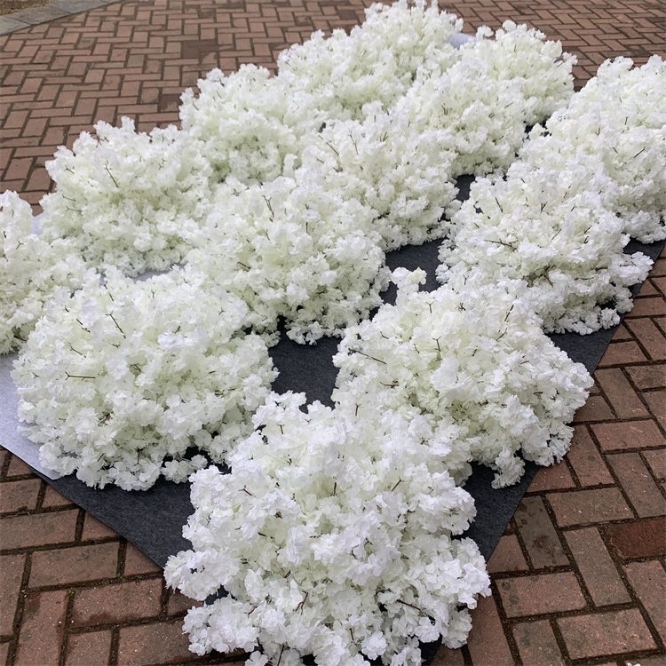 L-480 Professional cherry blossom factory customize size simulated sakura white cherry blossom flower ball for table