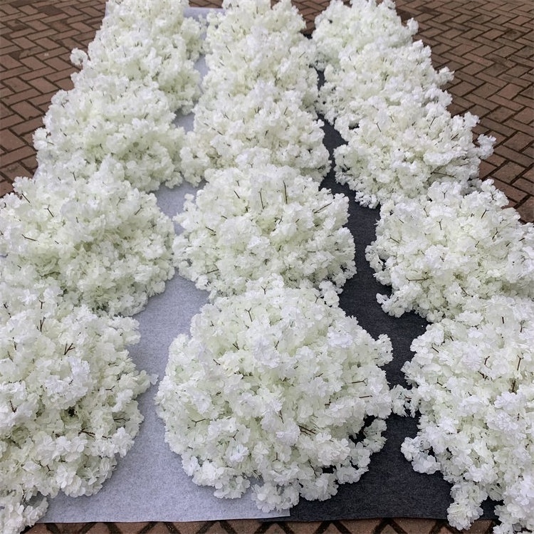 L-480 Professional cherry blossom factory customize size simulated sakura white cherry blossom flower ball for table