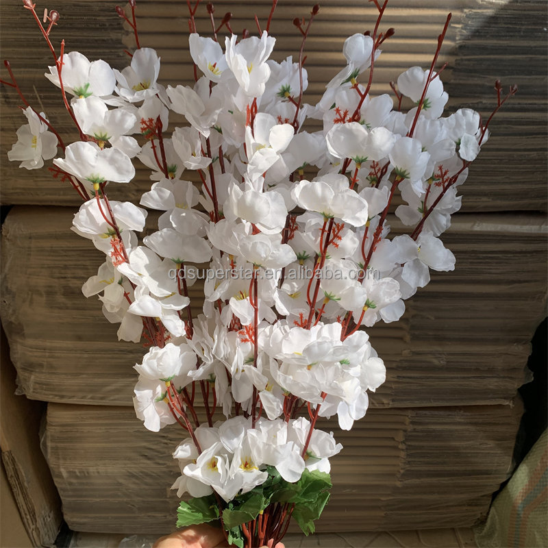 A-106 Super Star living room decoration interior decoration 9forks artificial peach blossom branches cherry blossoms flowers