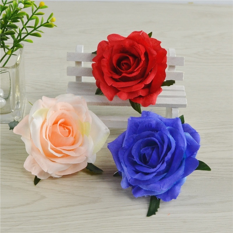 SYB72601 high quality wedding decoration supplier DIY flower wall Artificial Flowers head Blush Roses Realistic Fakes Roses head