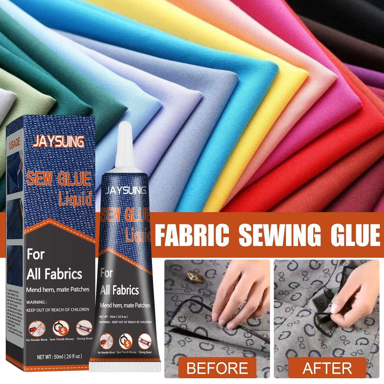 High quality strong multi-functional secure garment sewing gluewater stick repairing polyester fabric repair glue