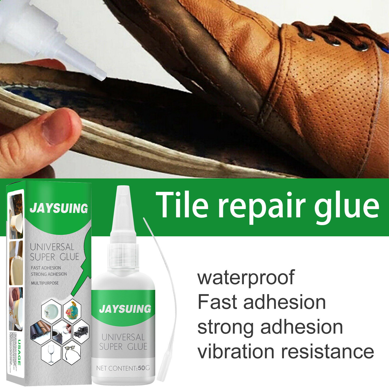 Quick-drying multifunctional heat resistant water resistant tile Leather ceramic wood metal repair adhesive glue