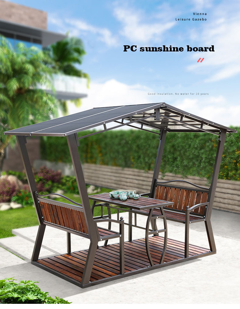 Pop up metal frame outdoor customized PC board waterproof pavilion garden pergolas pergola deck patio cover gazebo canopy tent