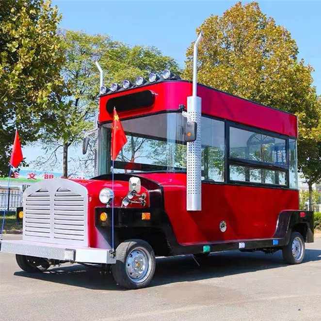 2024New arrival top quality mobile street vintage caravan car dining standard concession electric tricycle fast food kiosk truck