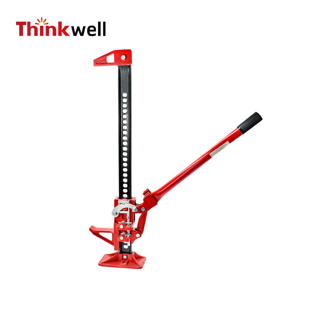 48-Inch Red Steel All-Cast Floor Jacks 3000KG Capacity 1M Max Lift for Automotive Maintenance and Agricultural Tasks