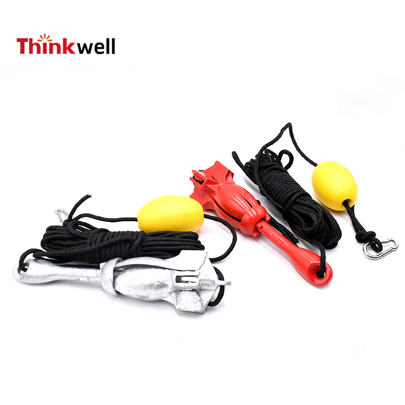 Factory Price 3lbs Canoe Kayak Folding Fluke Anchor Kit With Bag