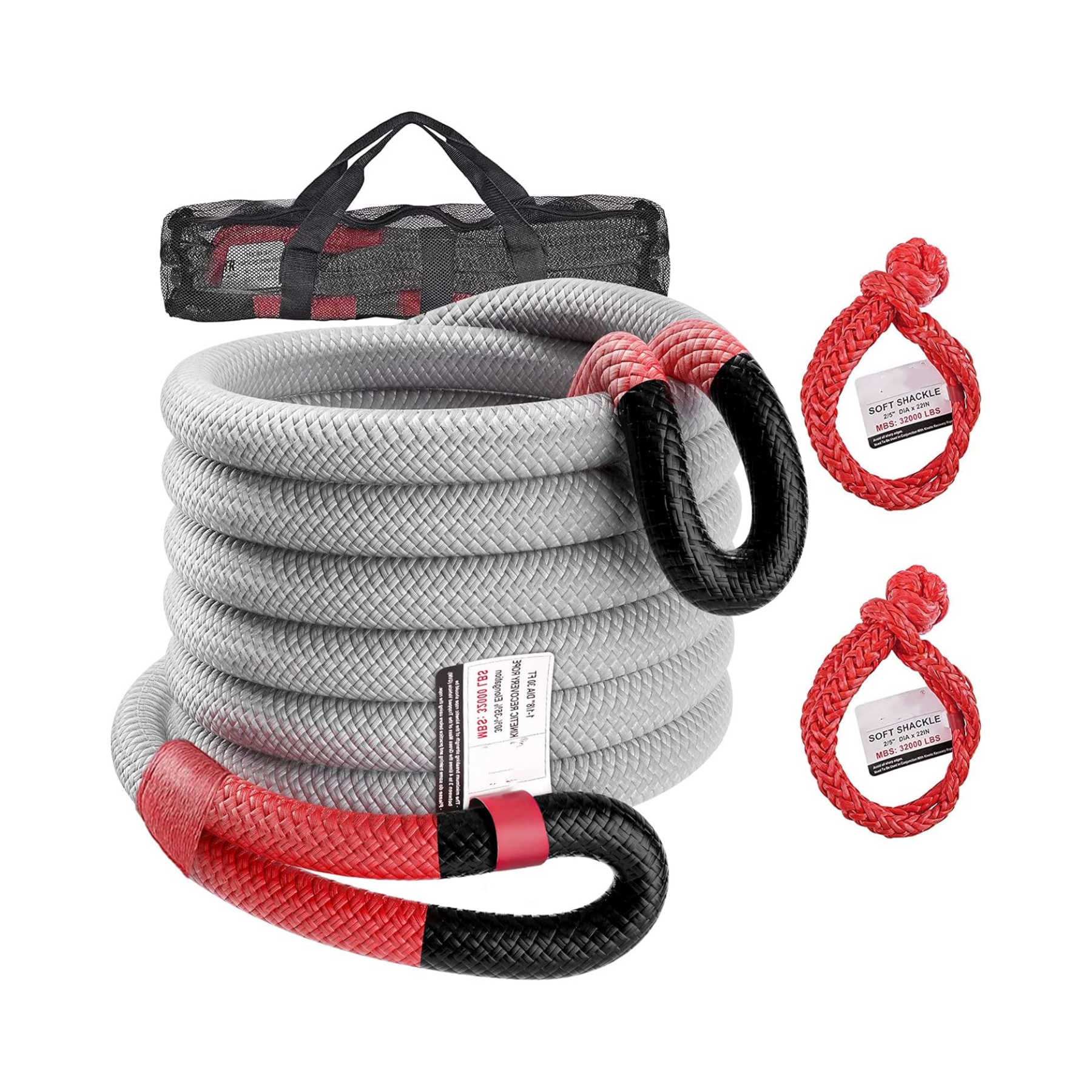 High Quality Nylon Heavy Duty Kinetic Recovery Tow Rope Straps Kit for Trucks SUV UTV ATV Tractor Car Jeep