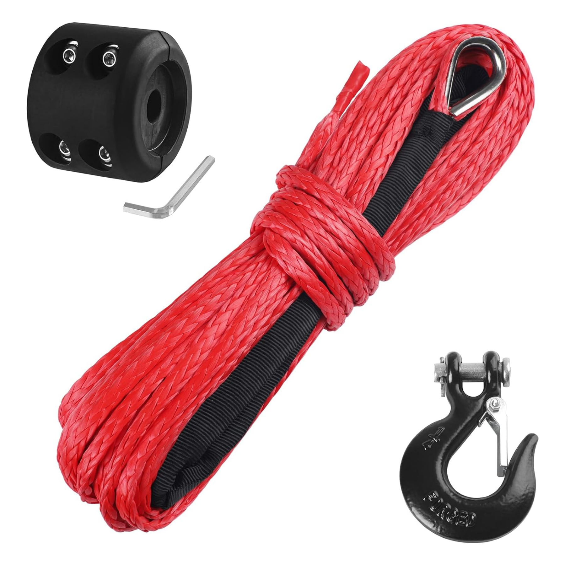 High Quality Synthetic Winch Rope 10000LBS Line Cable with Hook and Stopper for ATV UTV