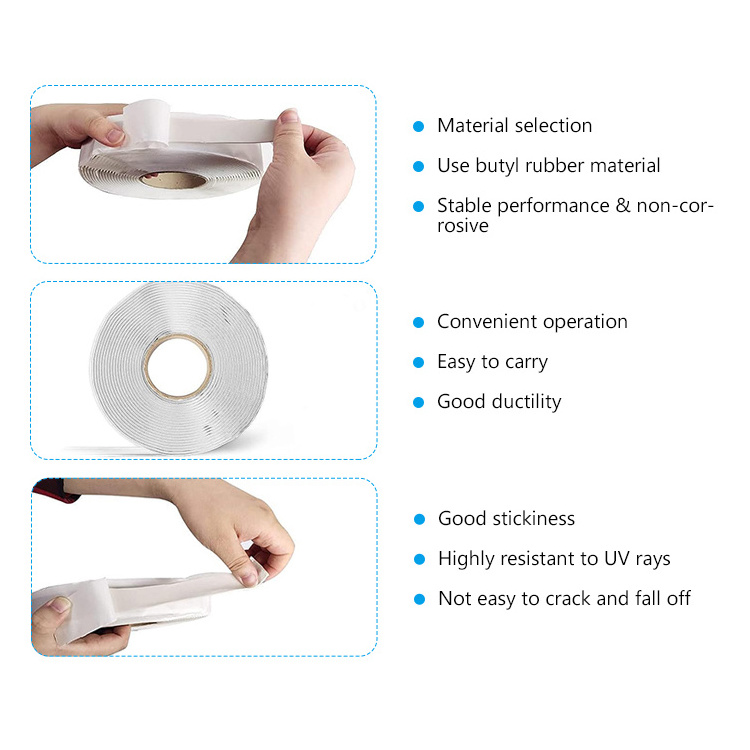 Adhesive Leak Repair Flex Roof Patching Butyl Rubber Sealing Tape With Free Samples Waterproof Double-Sided Tape