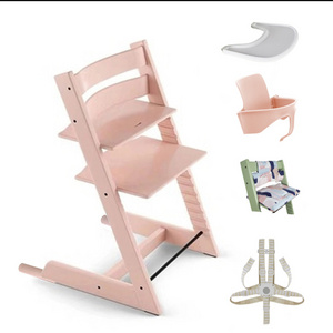 Wooden High Chair Baby Feeding  Portable Compact Fold 3 in 1 Adjustable Trend Sit High Kids Chair With Table