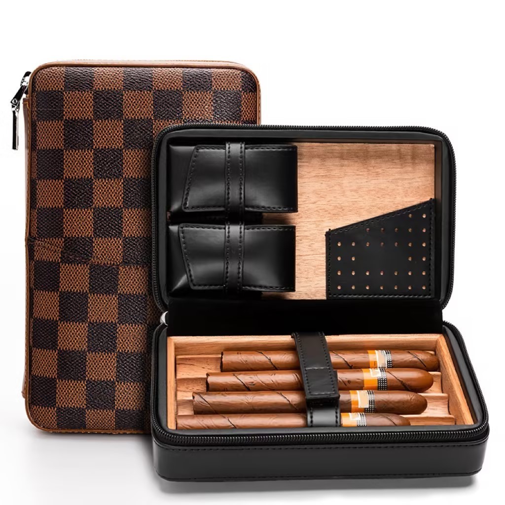 Cigar bag Portable humidor cigar cutter lighter set