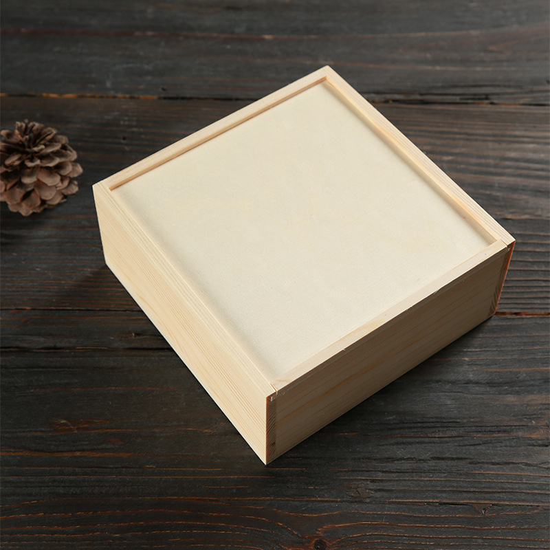 Wholesale Wedding Storage Wooden Box Portable Packing Gift Box Square Wood Customize Birthday Handmade TIMBER Gift Packing