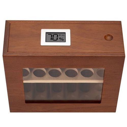 New Wooden Humidor Box For Cigar W/ Hygrometer Humidifier Portable