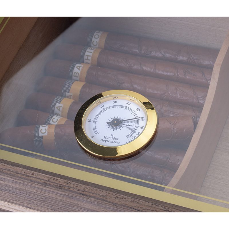 Black walnut Luxury Wood Handcrafted Cigar Humidor - Cigar Set Gifts for Men - Cigar Accessories - Humidor Humidifier