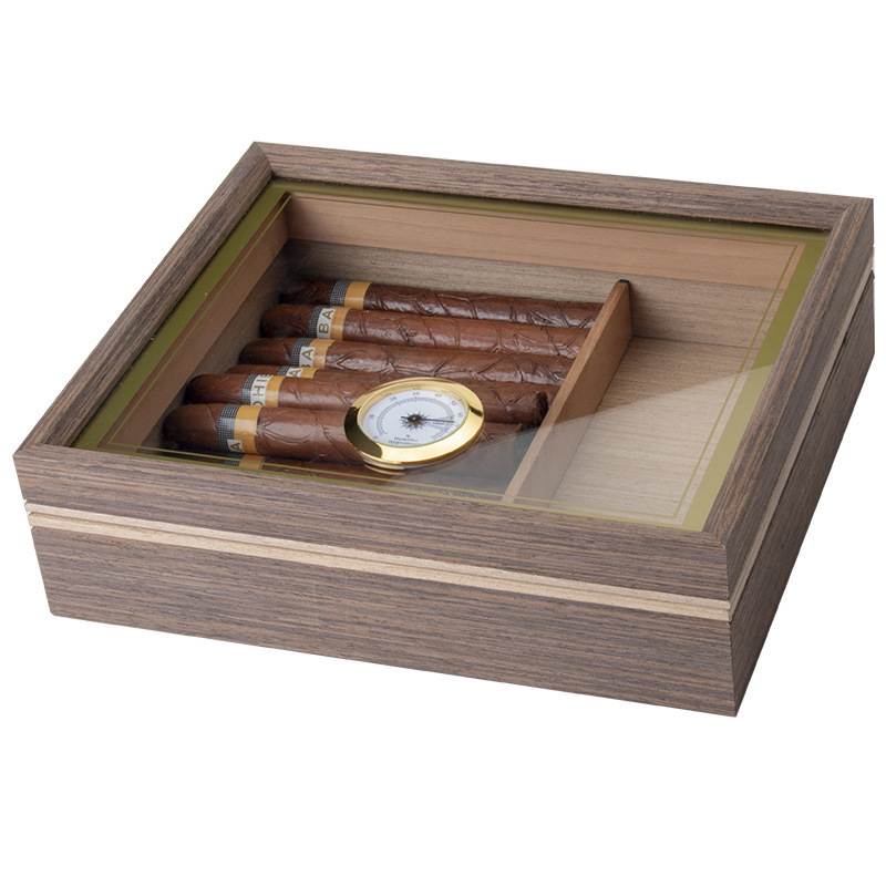 Black walnut Luxury Wood Handcrafted Cigar Humidor - Cigar Set Gifts for Men - Cigar Accessories - Humidor Humidifier