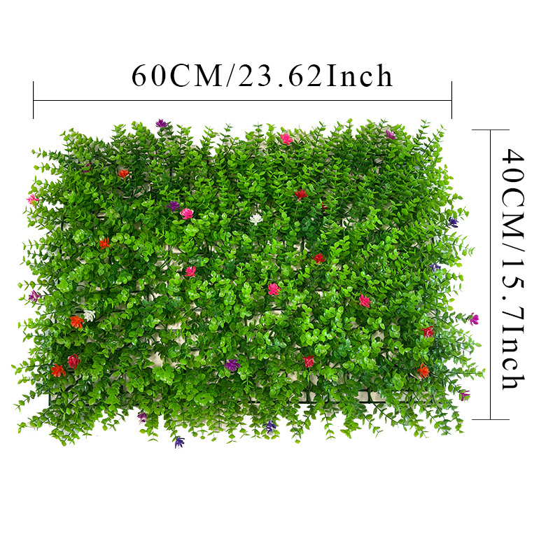 Nontoxic Faux Simulation Plant Wall Frame Decoration Roll Up Pink Artificial Moss Grass Wall Carpet Backdrop With Flower