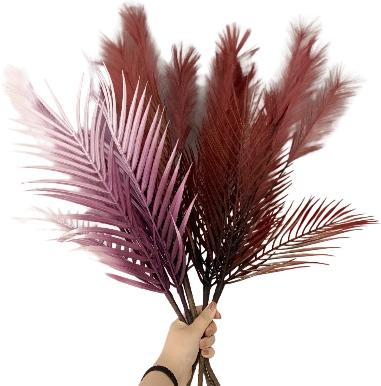 Floral arrangements of dry natural pampas grass tall fluffy artificial reed grass