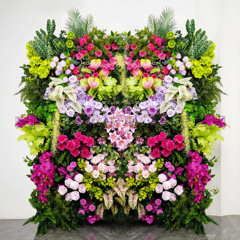 8*8ft 3D 5D Roll Up Flower Wall Backdrop Wedding Rose Backdrop Fabric Floral Wall Green Flower Wall Panel