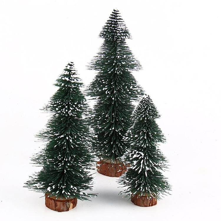 TC-2077 15 cm mini Christmas tree dipped in snow flocked pagoda tree desktop decorations Christmas decorations