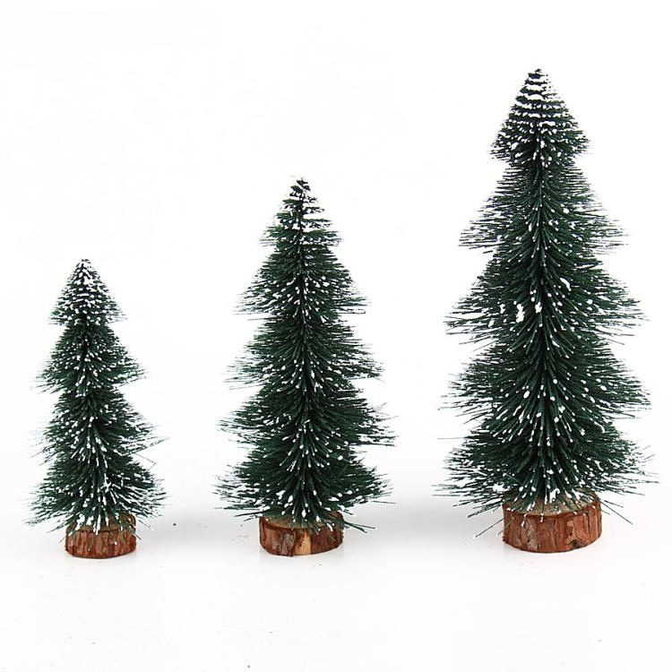 TC-2077 15 cm mini Christmas tree dipped in snow flocked pagoda tree desktop decorations Christmas decorations