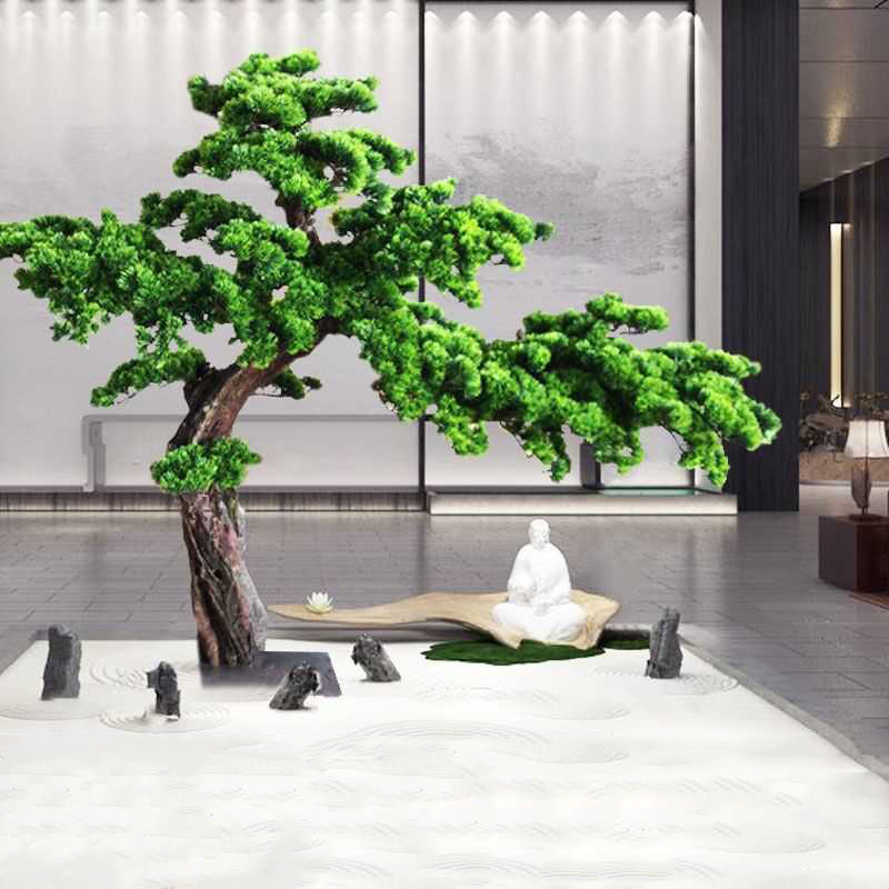 Wholesale Price Artificial Bonsai Pine Tree Plant Indoor Decorative Green Pine Tree