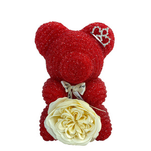 Valentine Artificial Rose Mini Bear Styrofoam Bear Of Rose Soap Bouquet