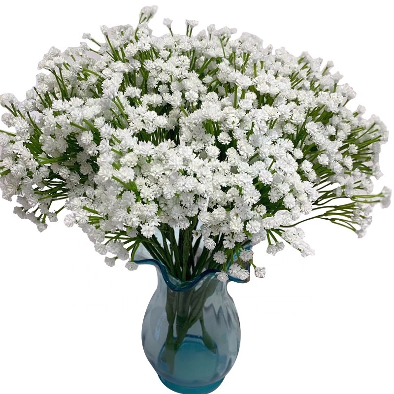 High Quality Plastic White Babysbreath Artificial Flowers Bouquet Mini Faux Baby Breath For Wedding Table Garland Wall Decor