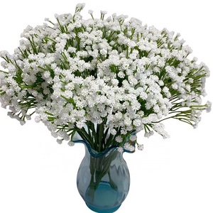 High Quality Plastic White Babysbreath Artificial Flowers Bouquet Mini Faux Baby Breath For Wedding Table Garland Wall Decor