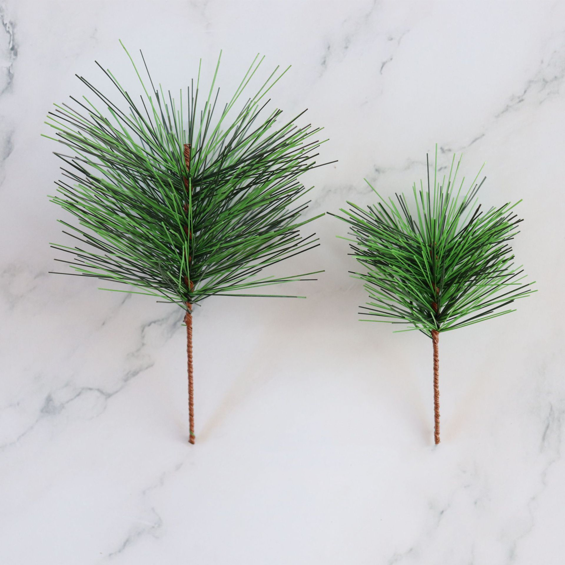 Simulated leaves artificial real touch green artificial pine needles tree branches wall hanging vine for home decoration