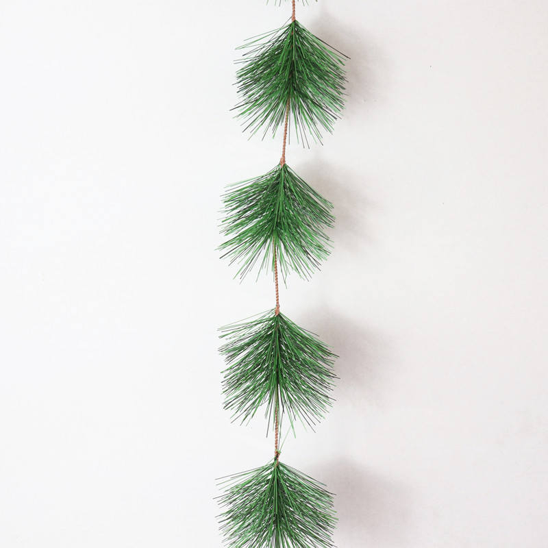 Simulated leaves artificial real touch green artificial pine needles tree branches wall hanging vine for home decoration