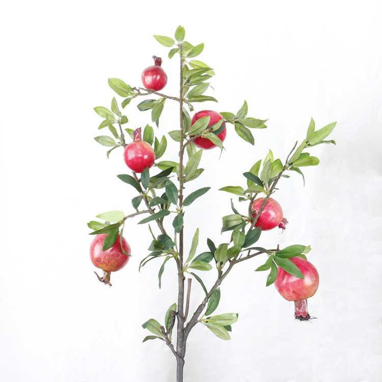 Wholesale Artificial beautiful Pomegranate Fruit Branch Stems Artificial Tree Branch for Christmas For Home Decoration