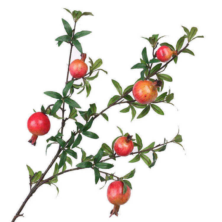 Wholesale Artificial beautiful Pomegranate Fruit Branch Stems Artificial Tree Branch for Christmas For Home Decoration