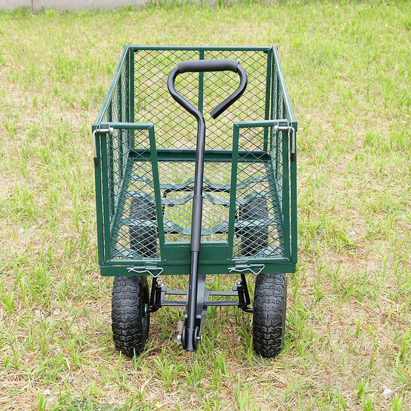 Tongshunfa Outdoor Utility Garden Tool Cart Transport Mesh Garden Cart With Cloth Pocket