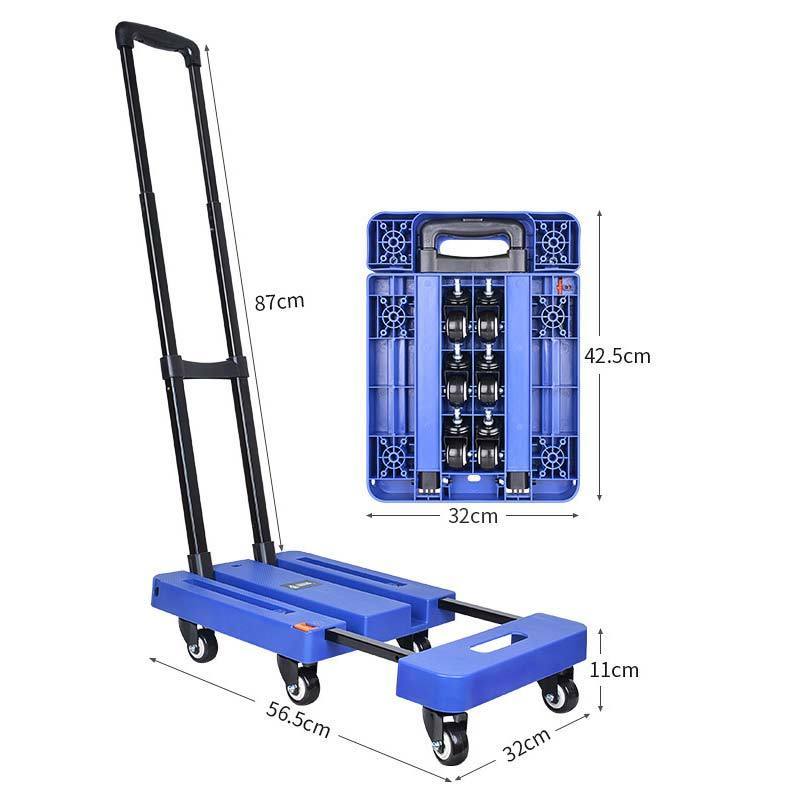 Tongshunfa Customization Hot Sale Foldable Platform Trolley Plastic Platform Hand Truck Handle Folding Dolly Push Cart