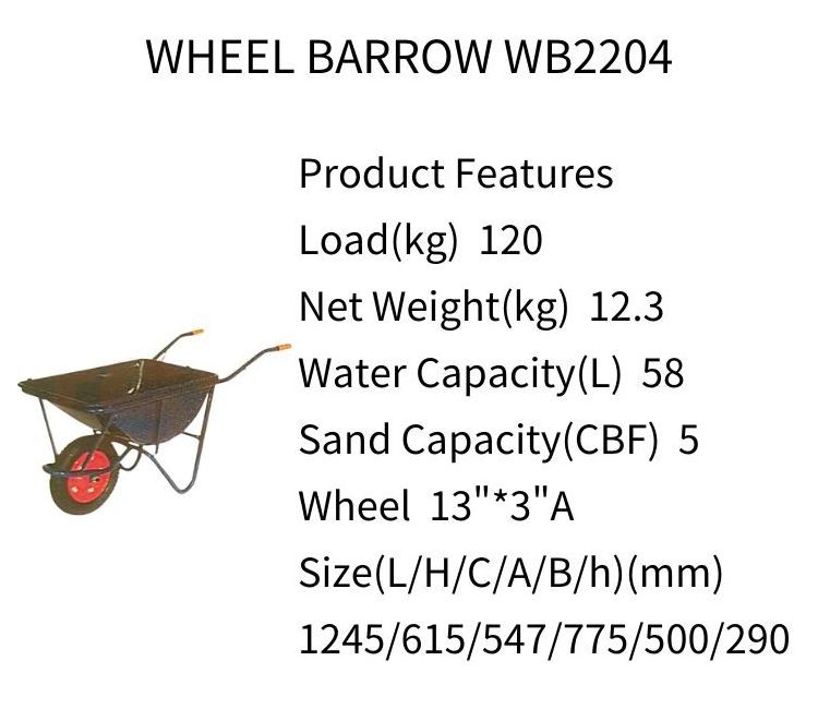 Garden Heavy Duty Wheel Barrow Motorized Pow er Wheelbarrow Factory Wholesale Utility Dump Cart